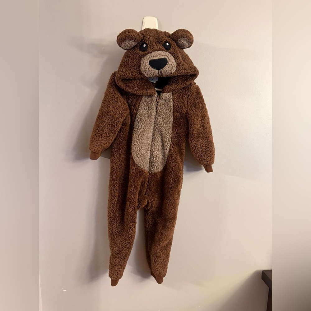 Toddler Brown Bear Fleece Bunting / One-Piece – 3 Years